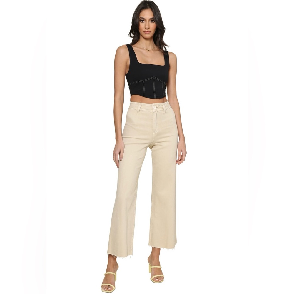 Olivaceous corset crop top